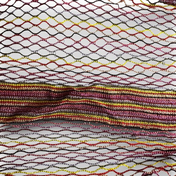 Festive Colorful "Silk Feel" Polyester Mesh Scarf Fringe EUC Decorative Boho - Picture 8 of 10